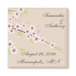 Cream Cherry Blossom Save the Date Magnets magnets