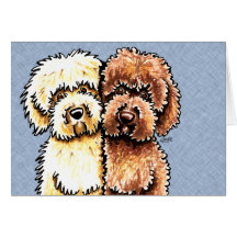 Cream Chocolate Labradoodles Card