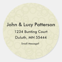 Cream Coloured with Circles Address Label/Sticker