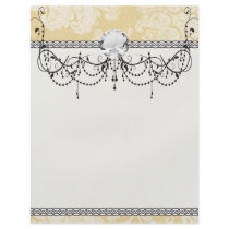 cream ecru floral elegant damask flyer design