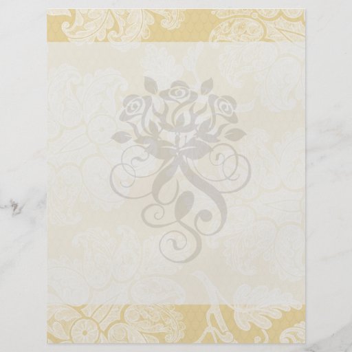 cream ecru floral elegant damask personalized flyer