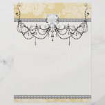 cream ecru floral elegant damask flyer design