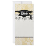 cream ecru floral elegant damask  graduation rack card design
