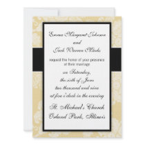 cream ecru floral elegant damask custom announcements