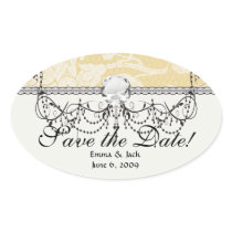 cream ecru floral elegant damask sticker