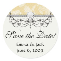 cream ecru floral elegant damask sticker