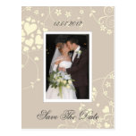 Cream florals on pink with your photo postcards