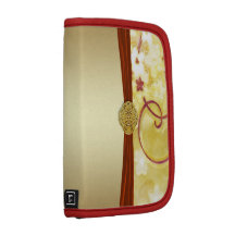 Cream Gold & Red Floral Flowers Planner