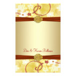Cream Gold & Red Floral Personalized Stationery Paper