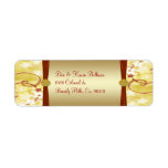 Cream Gold & Red Floral Return Address Label