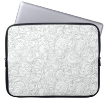CREAM-GRAY-SWIRLS LAPTOP SLEEVE