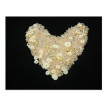 Cream Heart  Card Post Cards