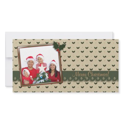 Cream Holly Photo Card by StarStock