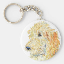 Cream Labradoodle #2 Keychain