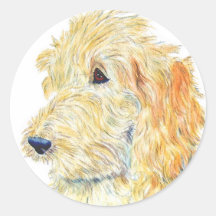 Cream Labradoodle #2 Round Stickers