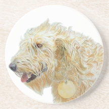 Cream Labradoodle Beverage Coaster