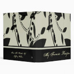 Cream Leaves Recipe Book Vinyl Binder