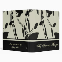 Cream Leaves Recipe Book Vinyl Binder