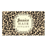 Cream Leopard Print Hair Stylist Appointment Cards business cards