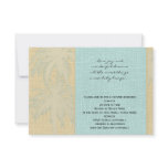 Cream Linen and Blue Palm Trees Baby Shower invitations