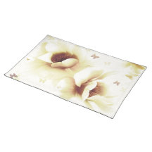 Cream Magnolias & Butterflies Placemats