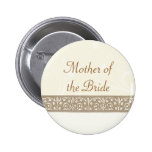 Cream Ornamental Frieze Bridal Party Button