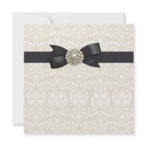 Cream Pearl Bow Black Tie Party Event Template