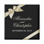 Cream Ribbon Save The Date Wedding Announce