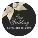 Cream Ribbon Save The Date Wedding Announce