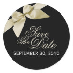 Cream Ribbon Save The Date Wedding Announce