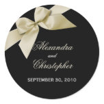 Cream Ribbon Wedding Invitation Announcement