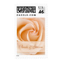 Cream Rose Bride and Groom Names Postage Stamps