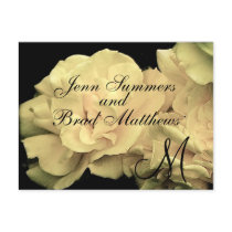 Cream Rose Wedding Announcement Card