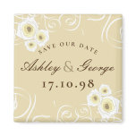 Cream Roses & Swirls *01 Save The Date Magnet