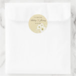 Cream Roses & Swirls *01 Thank You Label Sticker