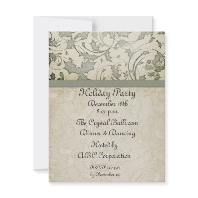 Cream Sage Holly Swirls Invite by StarStock