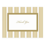 Cream Stripe Sympathy Thank You Postcard