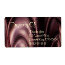Cream Swirl "Property of" Label