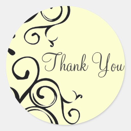 Cream Thank You Favour Sticker