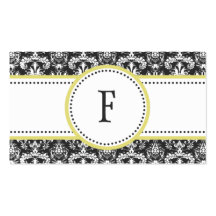 Cream & White Classic Damask Mommy Calling / Business Card