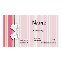 cream white pinstripes on girly pink business cards