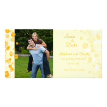 Creamsicle floral save the date wedding photocard customized photo card