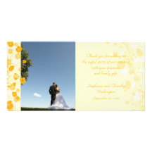 Creamsicle floral thank you wedding photocard customized photo card