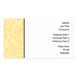 Creamy Yellow Leopard Print Pattern. Business Card Templates