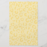 Creamy Yellow Leopard Print Pattern. Flyers