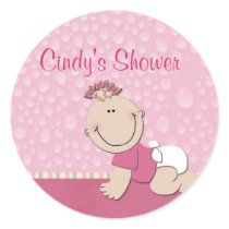 Create your own baby shower round sticker