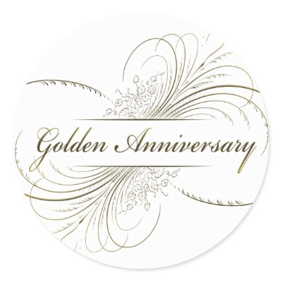 Create Your Own Golden Anniversary Design Sticker by perfectpostage