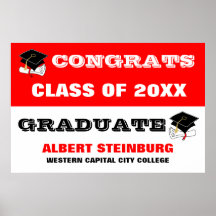 Create Your Own Graduation Banner Poster Red 1