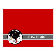 Create Your Own Graduation Postcard Diploma Red 1