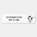 CREATE YOUR OWN RETRO HAPPY WINKING LADY GIFTS BUMPER STICKERS
